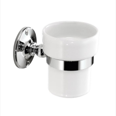 Стаканчик керамический Devon & Devon Cavendish WM03CR, с держателем, хром