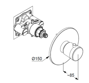 Внешняя часть Kludi Balance 527390575 смесителя термостатического, хром