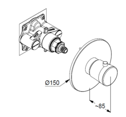 Внешняя часть Kludi Balance 527390575 смесителя термостатического, хром