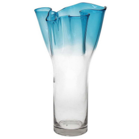 Ваза Glass Design Bizarre 32 см, голубая