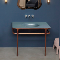 Консоль с раковиной Antonio Lupi Ilbagno 90, 90x54, массив дерева, стекло 12 мм