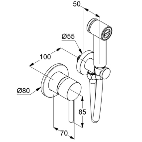 Комплект гигиенического душа  Kludi Bozz 389980576, хром