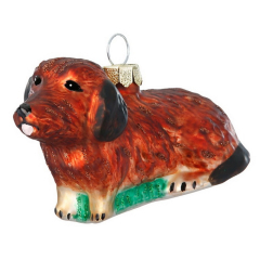 Елочная игрушка "Такса" 5 см