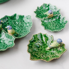 Блюдо "Лист с синий птицей" Cineraria 19 см