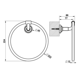 Полотенцедержатель Gessi Venti20 65509.726, брашированная теплая бронза PVD