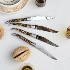 Набор ножей для стейка Laguiole en Aubrac, 4 шт, ручка - скорлупа грецкого ореха