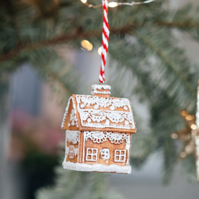 Елочная игрушка "Пряничный домик" 6 см, в ассортименте