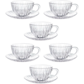 Набор чашек чайных с блюдцами Galassia Rib 210 мл, 12 предметов