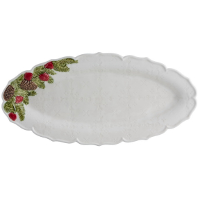 Блюдо овальное Coroa De Natal 39,5х19 см, белое
