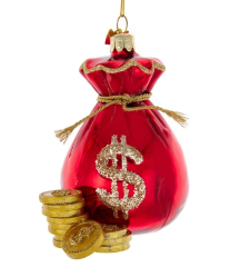 Елочная игрушка "Мешок с деньгами" 11,4 см