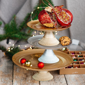 Блюдо на ножке Natale Lust 21 см, цвет золото