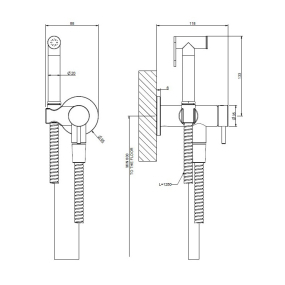 Смеситель для гигиенического душа Gessi 316 45130.727, брашированная латунь PVD