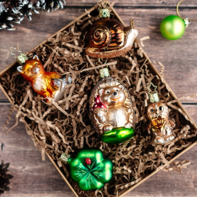 Игрушка на елку "Папа-ежик" 9 см