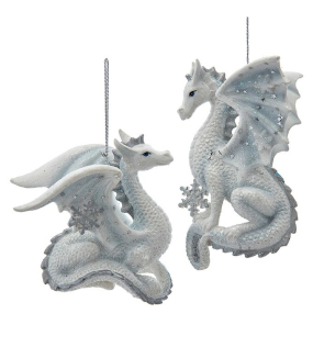 Игрушка на елку "Белый дракон" 11,4 см, в ассортименте