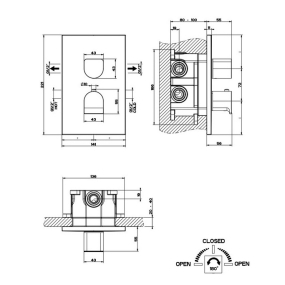 Внешняя часть Gessi Rilievo 59134.030 смесителя термостатического, медь PVD