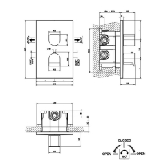Внешняя часть Gessi Rilievo 59134.030 смесителя термостатического, медь PVD