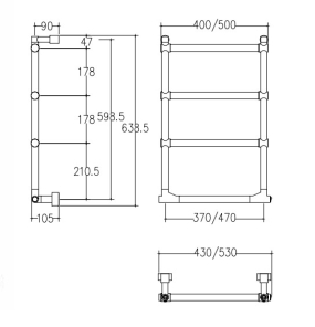 Полотенцесушитель Margaroli Sole 512/4, электрический, золото