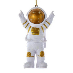 Елочная игрушка "Астронавт с золотым шлемом" 10 см