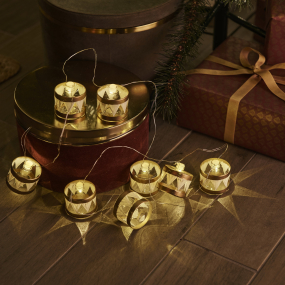 Елочная гирлянда Elly "Барабаны", длина 1,5 м, цвет золотистый