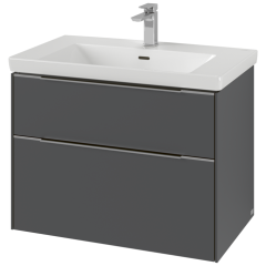 Тумба с раковиной Villeroy & Boch Subway 3.0 80х47, подвесная, графит