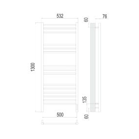 Полотенцесушитель Terminus Аврора 130х50, электрический, белый матовый