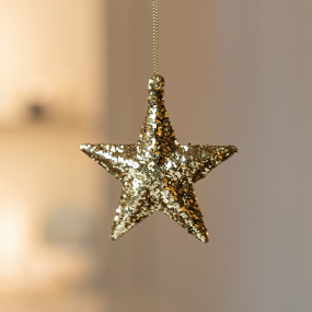 Новогодняя игрушка "Звезда пятиконечная" 8,5 см, в ассортименте