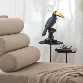 Статуэтка "Тукан. Черный с золотом" 38х19х28 см