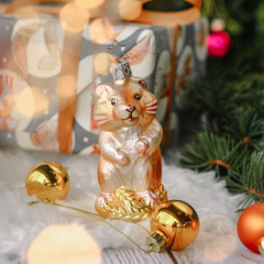 Новогодняя игрушка "Хомяк" 11 см