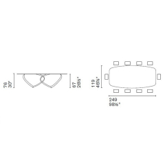 Стол Calligaris Breeze 299х119 CS4143-FB, Bronze