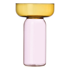 Ваза Aura 31 см, цвет янтарный/розовый