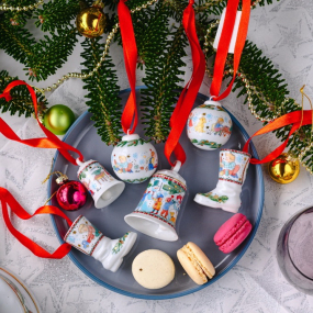 Елочная игрушка "Сапожок. Кубики" 7 см