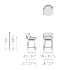 Стул полубарный Poltrona Frau Archibald