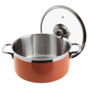 Кастрюля с крышкой Buffet Life Cooking 16 см/1,6 л, оранжевая