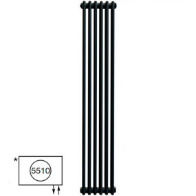 Радиатор Zehnder Charleston 2180-6, 179х30, 1/2, 5510 (3370), черный матовый