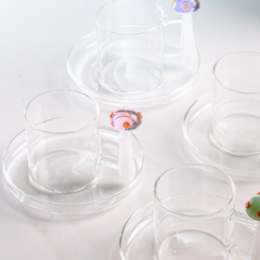 Чашка для эспрессо с блюдцем "Розовый гриб" Alice 100 мл