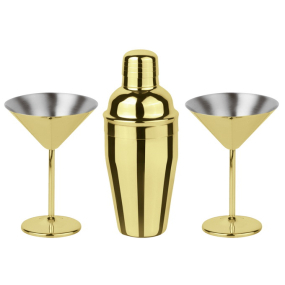 Набор для коктейля "Martini Set" Paderno Bar Gold, 3 предмета