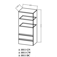 Шкаф-пенал подвесной Kolpa-San Alexis A 1011 CW, 101х45, дерево
