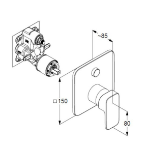 Внешняя часть Kludi Renon 427590575 смесителя для душа, хром