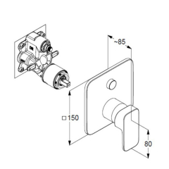 Внешняя часть Kludi Renon 427590575 смесителя для душа, хром