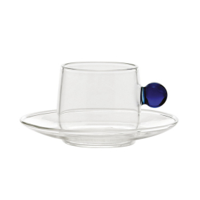 Чашка кофейная с блюдцем Bilia 120 мл, синяя