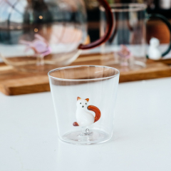 Стакан Tabby Cat 300 мл, белый кот с рыжим хвостом