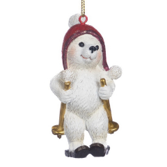 Елочная игрушка "Медведь на лыжах" 8,5 см