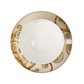 Чашка для завтрака с блюдцем "Поцелуй" 500 мл, цвет белый