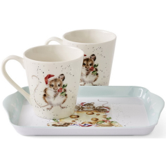 Набор кружек Mice 180 мл на подносе, 3 предмета