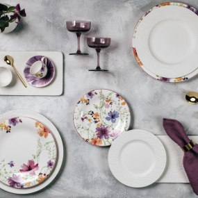 Тарелка салатная Mariefleur Basic 21 см, цветочный узор