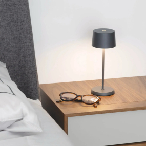 Лампа настольная Zafferano Olivia Micro 20 см, темно-серая