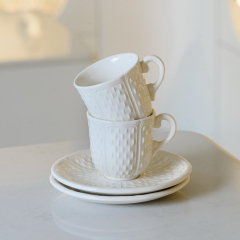 Набор чашек для эспрессо с блюдцами Pont aux choux blanc 90 мл, 4 предмета