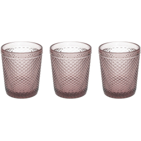 Набор стаканов Glass Diamante 300 мл, 3 шт, розовый