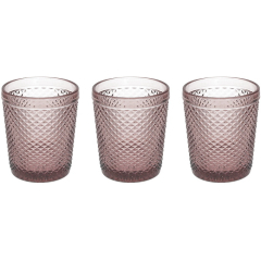 Набор стаканов Glass Diamante 300 мл, 3 шт, розовый