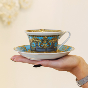 Чашка чайная с блюдцем Versace Prestige Bleu 220 мл